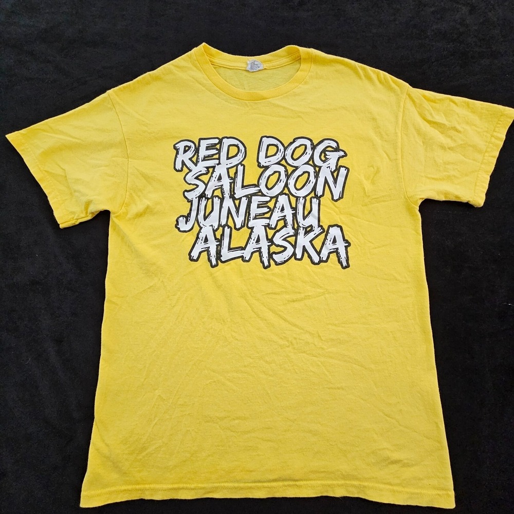 Red Dog Saloon Juneau Alaska Yellow Short Sleeve T-Shirt Men's M